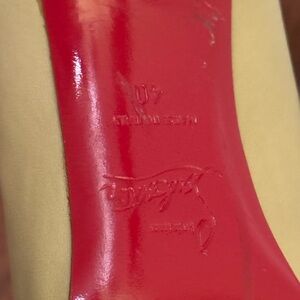 Christian Louboutin Red and Beige Heels